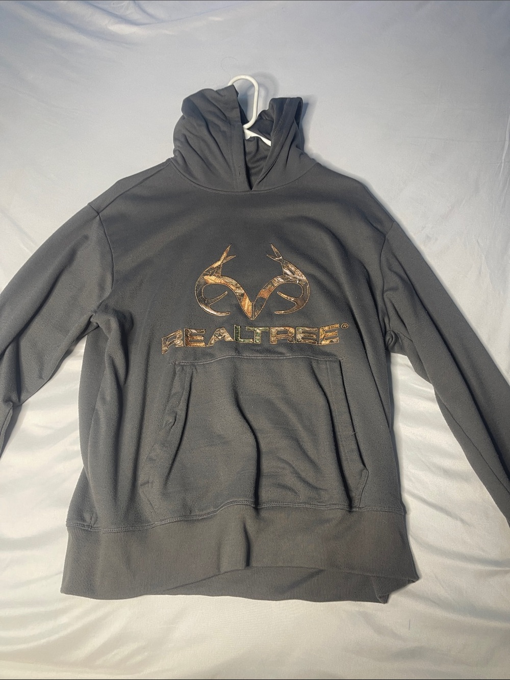 Realtree Gray Pullover Hoodie with Camo Logo